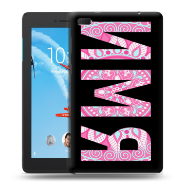 Силиконовый чехол на Lenovo Tab E7 с принтом ИМЯ