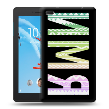 Силиконовый чехол на Lenovo Tab E7 с принтом ИМЯ