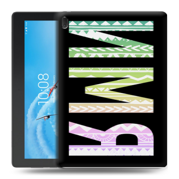 Силиконовый чехол на Lenovo Tab E10 с принтом ИМЯ