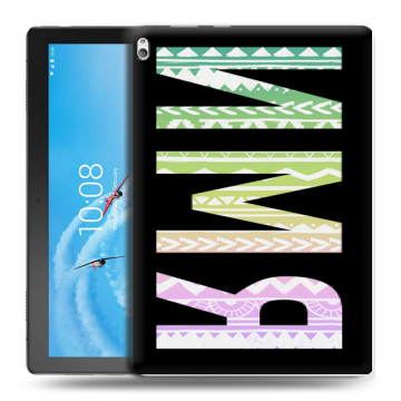 Силиконовый чехол на Lenovo Tab P10 с принтом ИМЯ