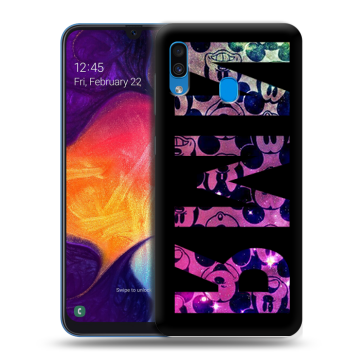 Силиконовый противоударный чехол на Samsung Galaxy A40 с принтом ИМЯ