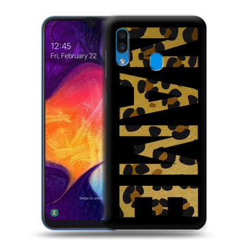 Силиконовый противоударный чехол на Samsung Galaxy A40 с принтом NAME