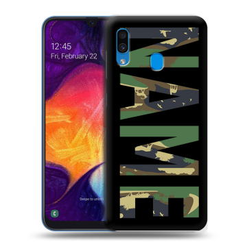 Силиконовый противоударный чехол на Samsung Galaxy A40 с принтом NAME
