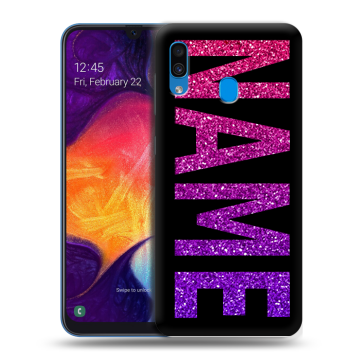Силиконовый противоударный чехол на Samsung Galaxy A40 с принтом NAME