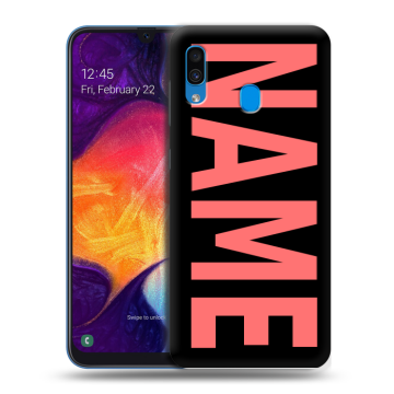 Силиконовый противоударный чехол на Samsung Galaxy A40 с принтом NAME