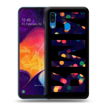 Силиконовый противоударный чехол на Samsung Galaxy A40 с принтом ИМЯ
