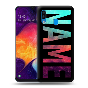 Силиконовый противоударный чехол на Samsung Galaxy A40 с принтом NAME