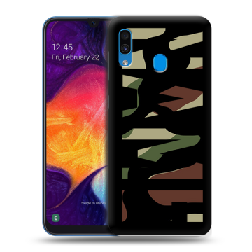 Силиконовый противоударный чехол на Samsung Galaxy A40 с принтом NAME