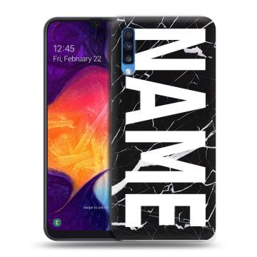 Силиконовый противоударный чехол на Samsung Galaxy A70 с принтом NAME