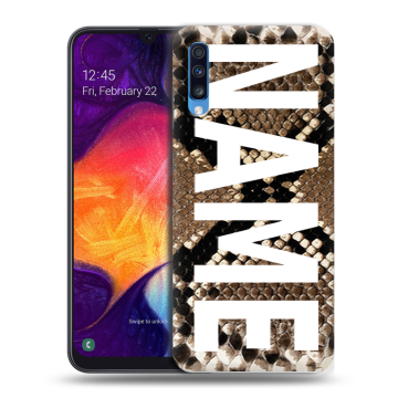 Силиконовый противоударный чехол на Samsung Galaxy A70 с принтом NAME