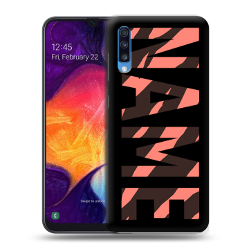 Силиконовый противоударный чехол на Samsung Galaxy A70 с принтом NAME