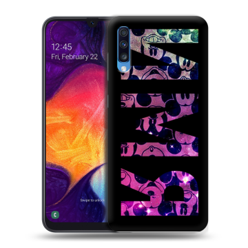 Силиконовый противоударный чехол на Samsung Galaxy A70 с принтом ИМЯ