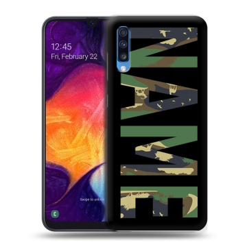 Силиконовый противоударный чехол на Samsung Galaxy A70 с принтом NAME