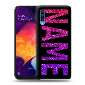 Силиконовый противоударный чехол на Samsung Galaxy A70 с принтом NAME