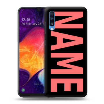 Силиконовый противоударный чехол на Samsung Galaxy A70 с принтом NAME