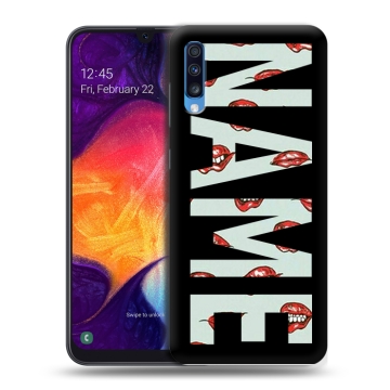 Силиконовый противоударный чехол на Samsung Galaxy A70 с принтом NAME