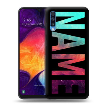 Силиконовый противоударный чехол на Samsung Galaxy A70 с принтом NAME