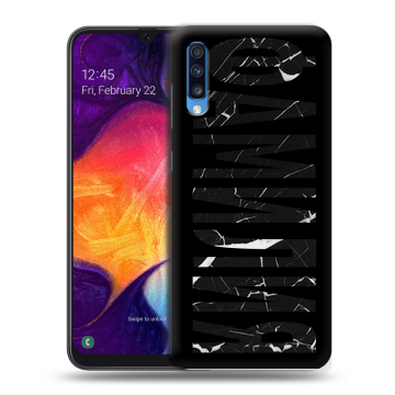 Силиконовый противоударный чехол на Samsung Galaxy A70 с принтом ФАМИЛИЯ