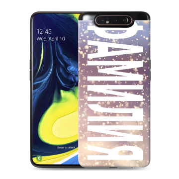 Силиконовый противоударный чехол на Samsung Galaxy A80 с принтом ФАМИЛИЯ