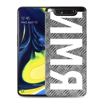 Силиконовый противоударный чехол на Samsung Galaxy A80 с принтом ИМЯ