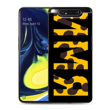 Силиконовый противоударный чехол на Samsung Galaxy A80 с принтом ИМЯ