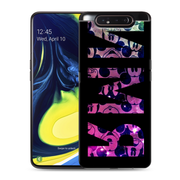 Силиконовый противоударный чехол на Samsung Galaxy A80 с принтом ИМЯ