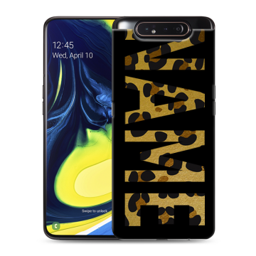 Силиконовый противоударный чехол на Samsung Galaxy A80 с принтом NAME
