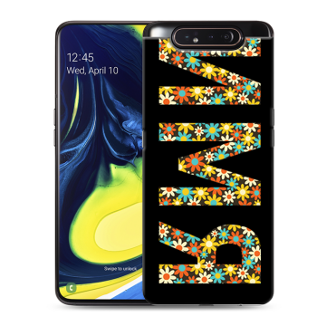 Силиконовый противоударный чехол на Samsung Galaxy A80 с принтом ИМЯ