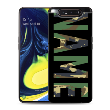 Силиконовый противоударный чехол на Samsung Galaxy A80 с принтом NAME