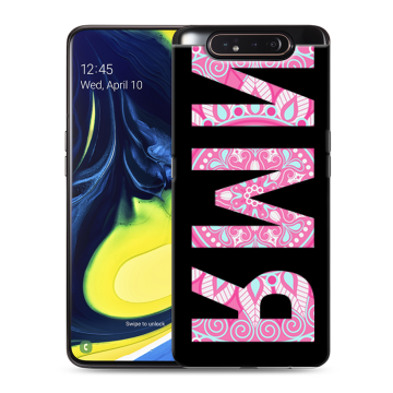 Силиконовый противоударный чехол на Samsung Galaxy A80 с принтом ИМЯ