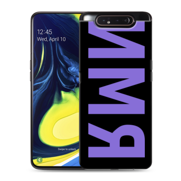 Силиконовый противоударный чехол на Samsung Galaxy A80 с принтом ИМЯ