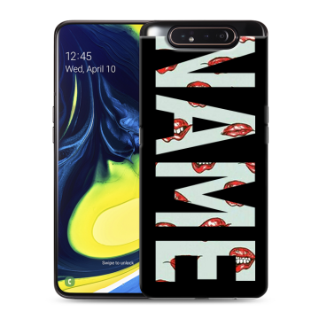 Силиконовый противоударный чехол на Samsung Galaxy A80 с принтом NAME