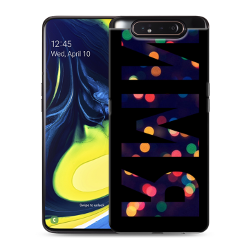 Силиконовый противоударный чехол на Samsung Galaxy A80 с принтом ИМЯ