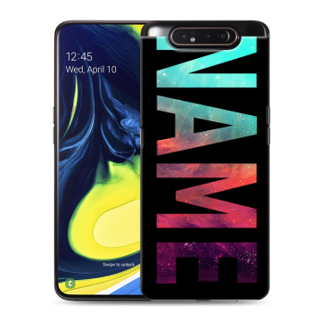 Силиконовый противоударный чехол на Samsung Galaxy A80 с принтом NAME