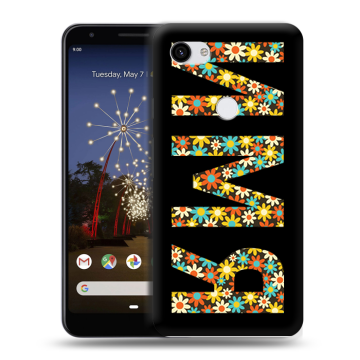 Пластиковый чехол на Google Pixel 3a XL с принтом ИМЯ