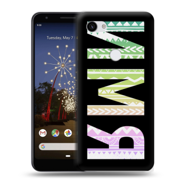 Пластиковый чехол на Google Pixel 3a XL с принтом ИМЯ