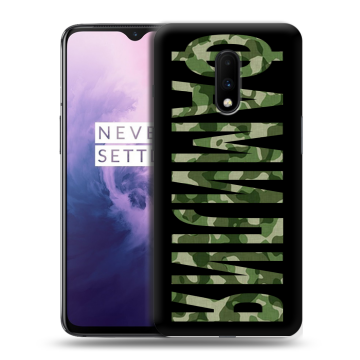 Силиконовый чехол на OnePlus 7 с принтом ФАМИЛИЯ