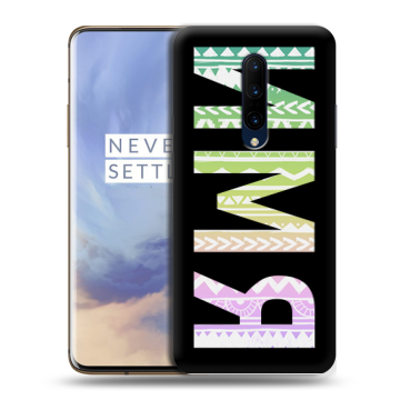Силиконовый чехол на OnePlus 7 Pro с принтом ИМЯ
