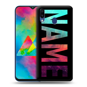 Силиконовый чехол на Samsung Galaxy M20 с принтом NAME