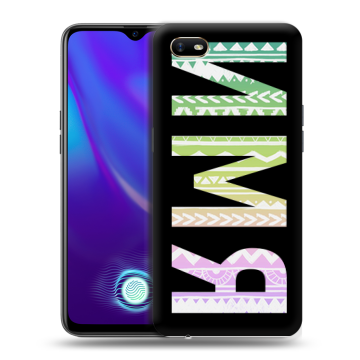 Силиконовый противоударный чехол на OPPO A1k с принтом ИМЯ