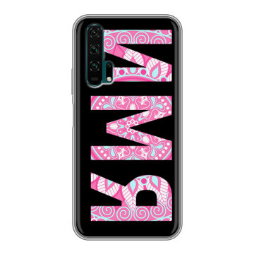 Силиконовый противоударный чехол на Huawei Honor 20 Pro с принтом ИМЯ