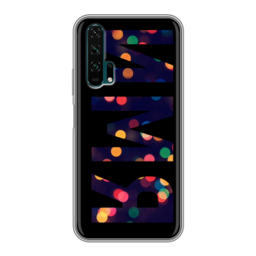 Силиконовый противоударный чехол на Huawei Honor 20 Pro с принтом ИМЯ