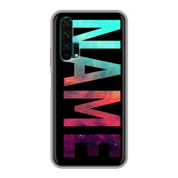 Силиконовый противоударный чехол на Huawei Honor 20 Pro с принтом NAME