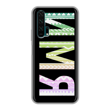 Силиконовый противоударный чехол на Huawei Honor 20 Pro с принтом ИМЯ