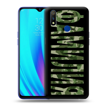 Силиконовый чехол на Realme 3 Pro с принтом ФАМИЛИЯ