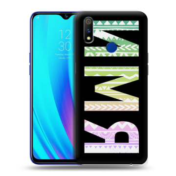 Силиконовый чехол на Realme 3 Pro с принтом ИМЯ