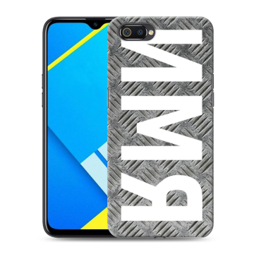 Силиконовый противоударный чехол на Realme C2 с принтом ИМЯ