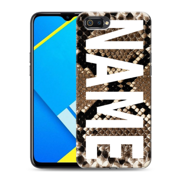 Силиконовый противоударный чехол на Realme C2 с принтом NAME