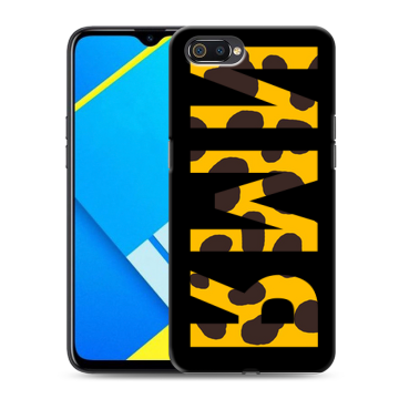 Силиконовый противоударный чехол на Realme C2 с принтом ИМЯ