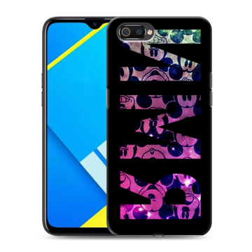 Силиконовый противоударный чехол на Realme C2 с принтом ИМЯ